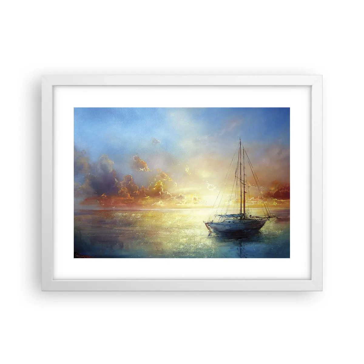 Poster in einem weißen Rahmen - In einer goldenen Bucht - 40x30 cm