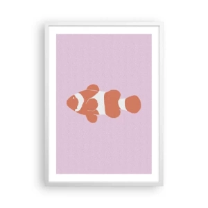 Poster in einem weißen Rahmen - In Koralle an Gesicht und Schwanz - 50x70 cm