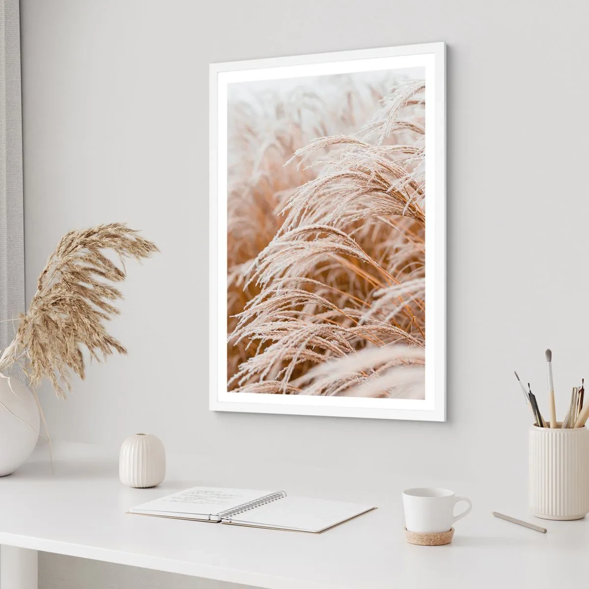 Poster in einem weißen Rahmen - Verbeuge dich vor der Herbstsonne - 30x40 cm