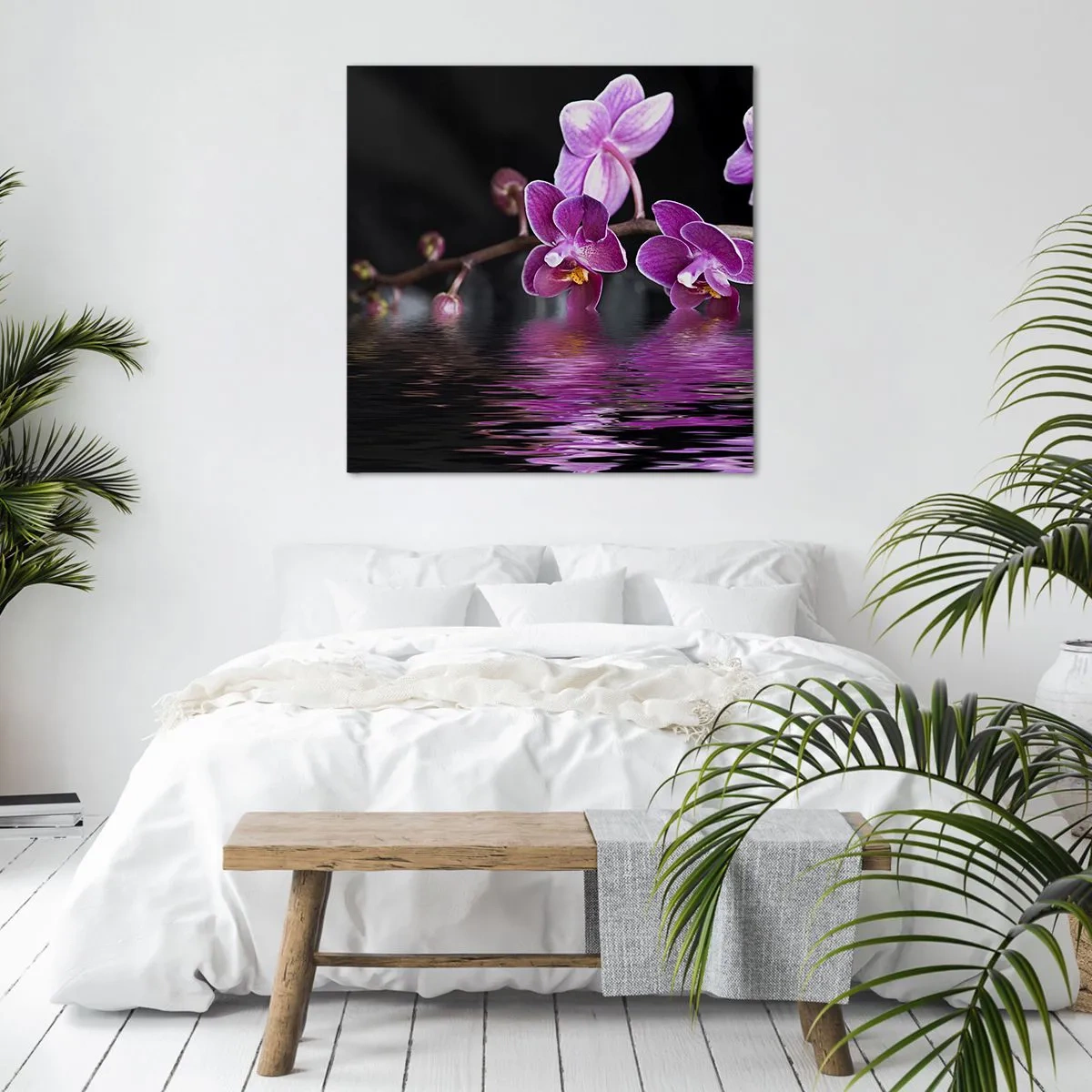 Bild auf Leinwand - Leinwandbild - Lila Spiegelbild der Schönheit - 70x70 cm