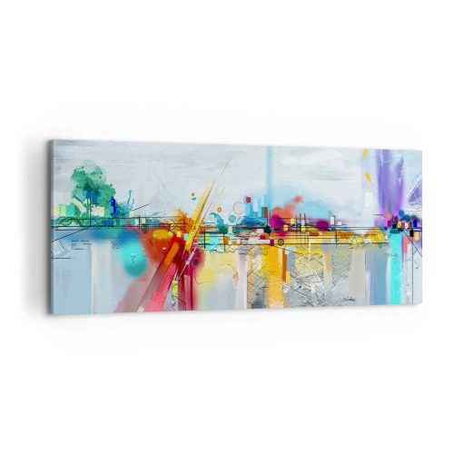 Bild auf Leinwand - Leinwandbild - Freudenbrücke über den Fluss des Lebens - 100x40 cm