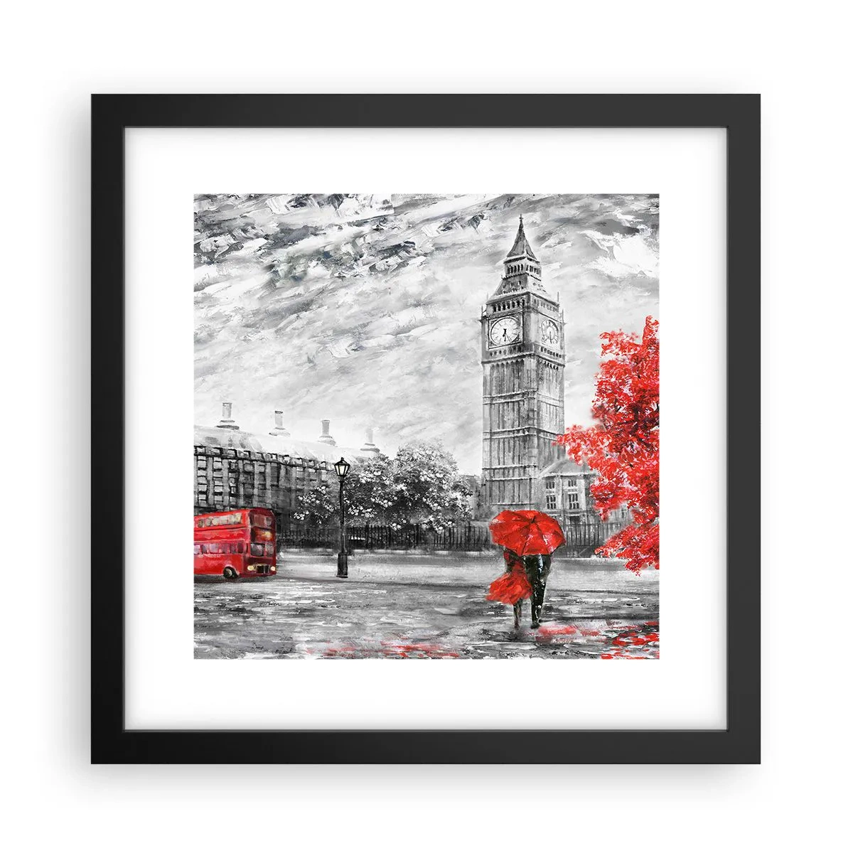 Poster in einem schwarzem Rahmen - Ein aufregender Tag - 30x30 cm