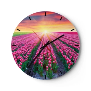 Wanduhr - Glasuhr - Schönheitsfarm - 40x40 cm