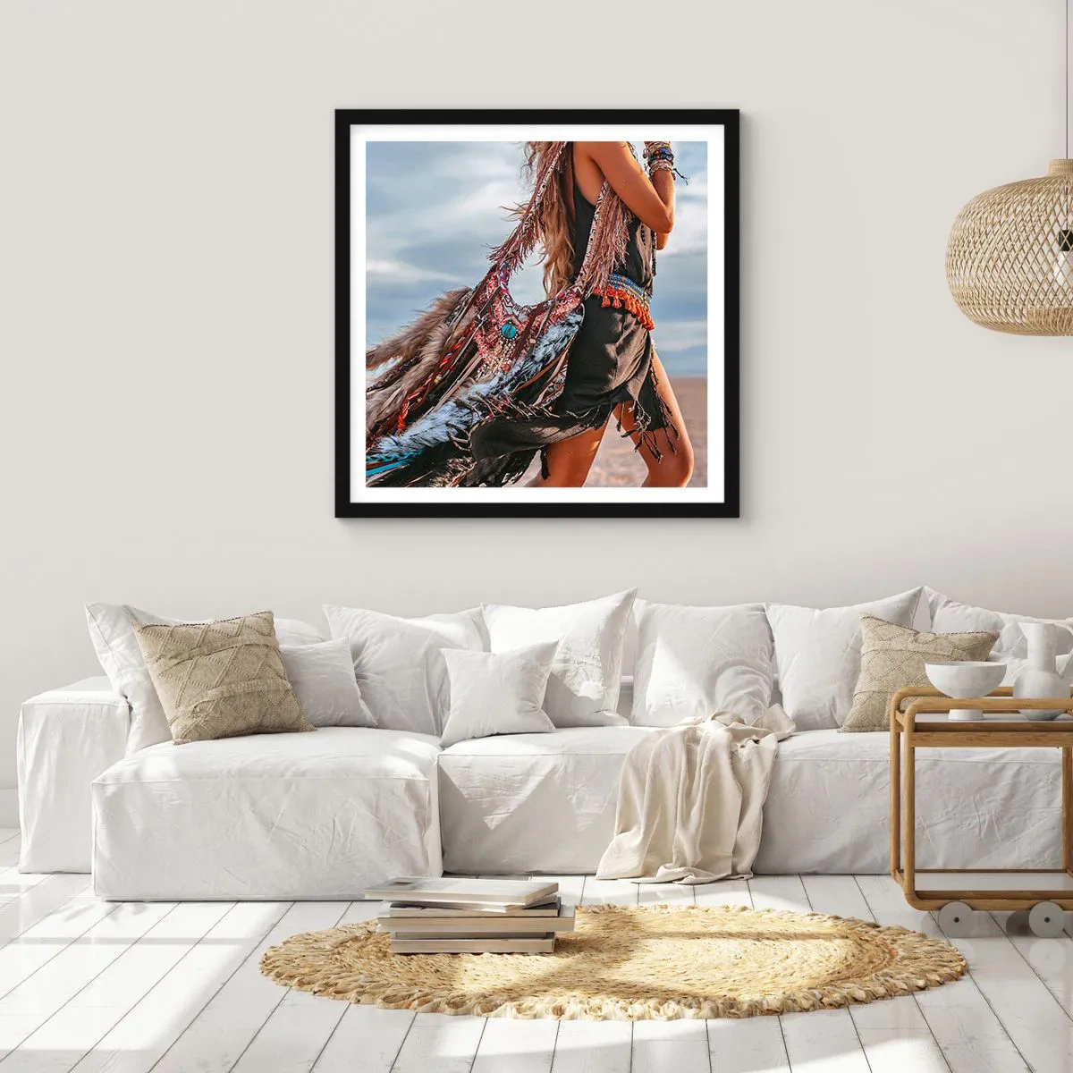 Poster in einem schwarzem Rahmen - Das Mädchen des Schamanen - 30x30 cm