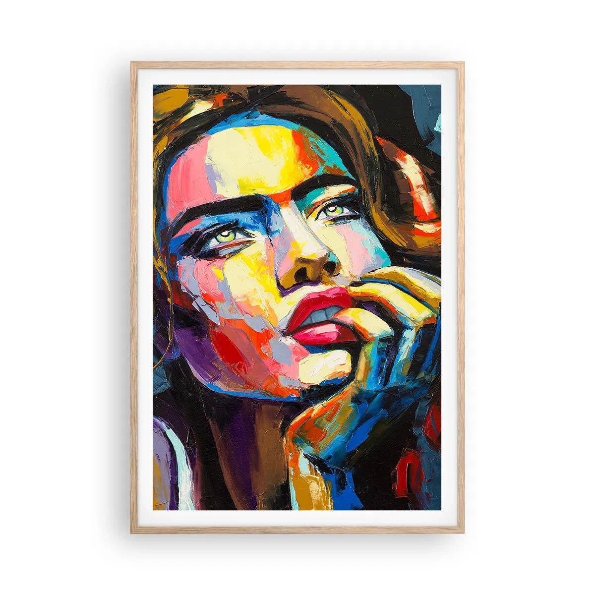 Poster in einem Rahmen aus heller Eiche - Träume fliegen am Himmel wie Vögel - 70x100 cm