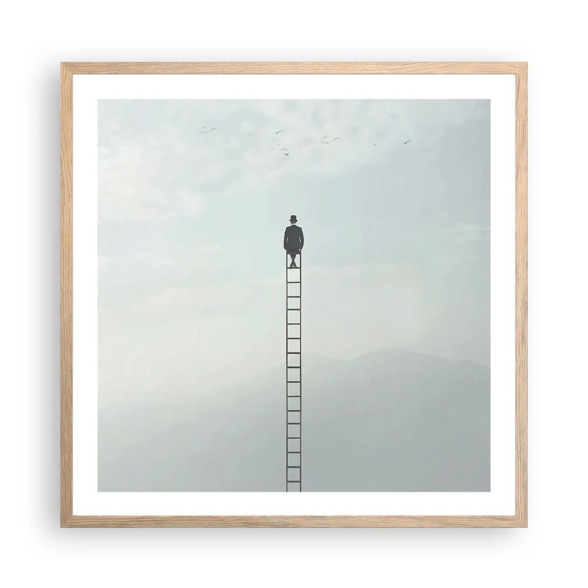 Poster in einem Rahmen aus heller Eiche - Erhebe dich darüber! - 60x60 cm