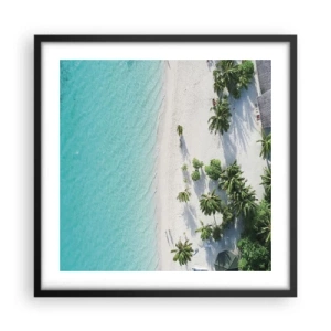 Poster in einem schwarzem Rahmen - Urlaub im Paradies - 50x50 cm