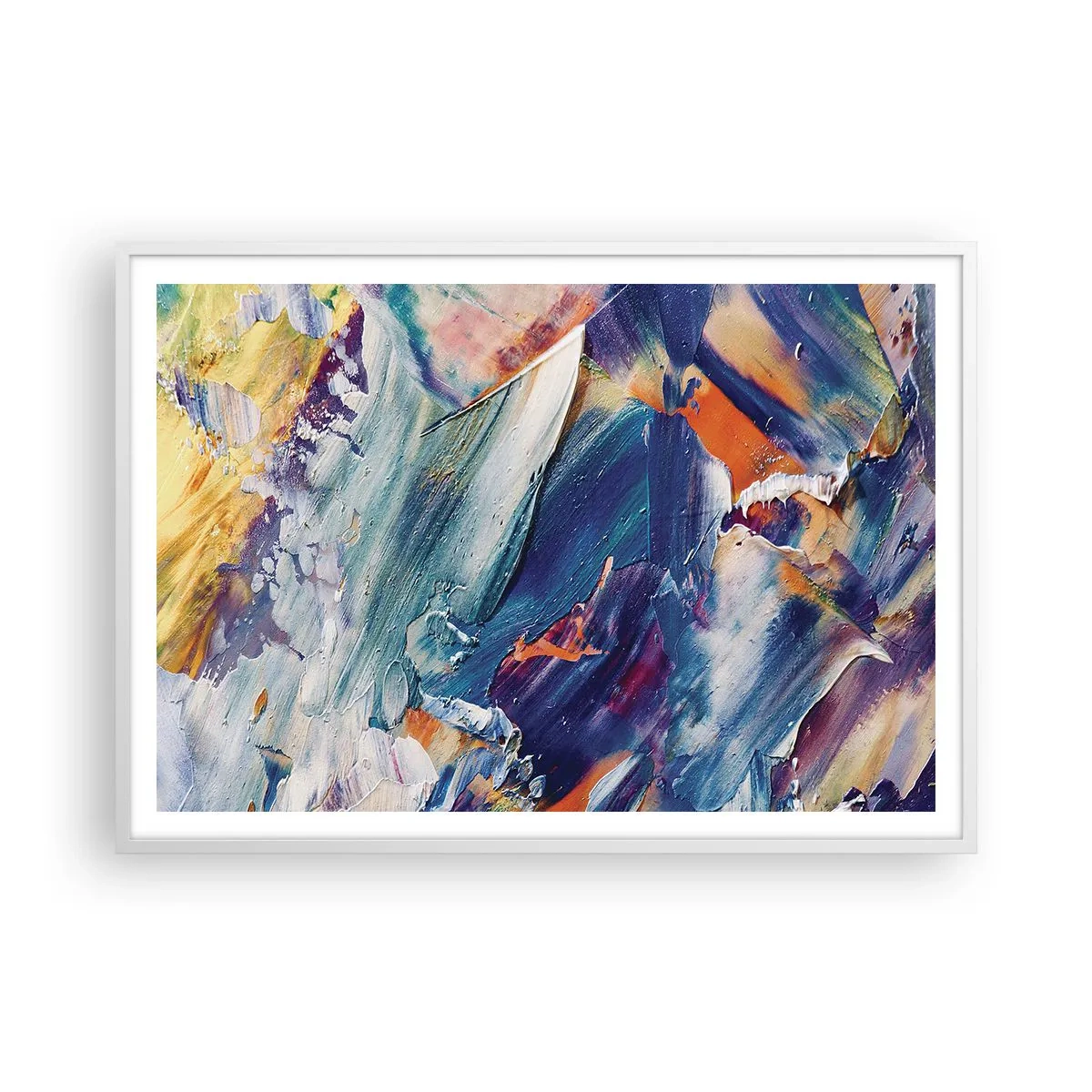 Poster in einem weißen Rahmen - Farbverwirrung - 100x70 cm