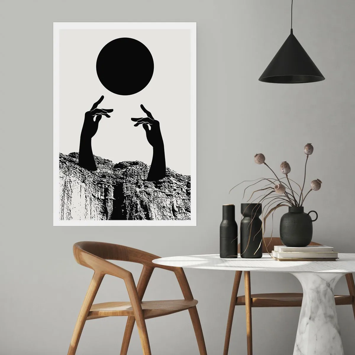 Poster - Surrealistische Komposition: die Sonne und der Rest - 40x50 cm