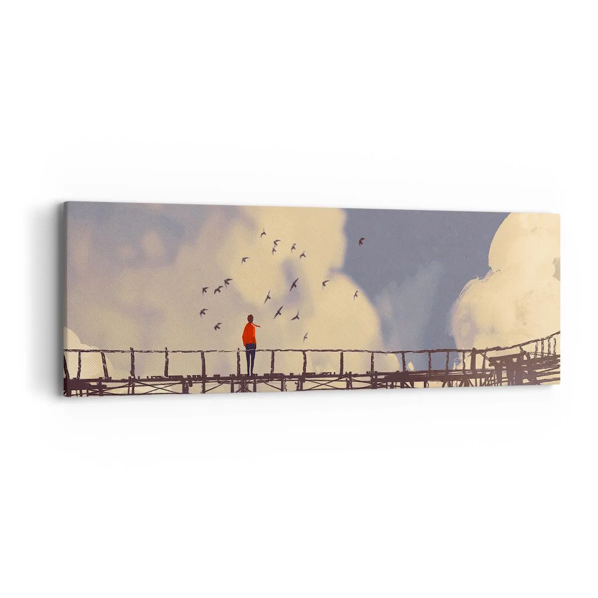 Bild auf Leinwand - Leinwandbild - Blaue Sehnsucht - 90x30 cm