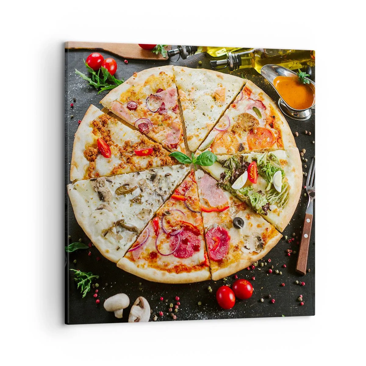 Bild auf Leinwand - Leinwandbild - Eine Reihe von Geschmacksrichtungen - 50x50 cm