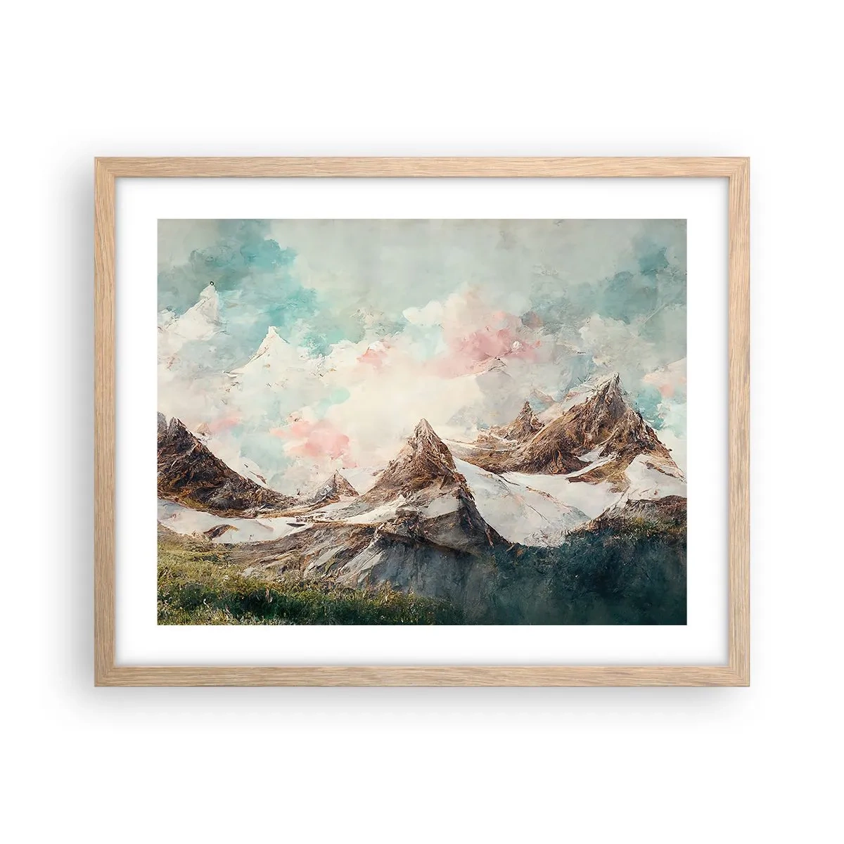 Poster in einem Rahmen aus heller Eiche - Felsklingen - 50x40 cm