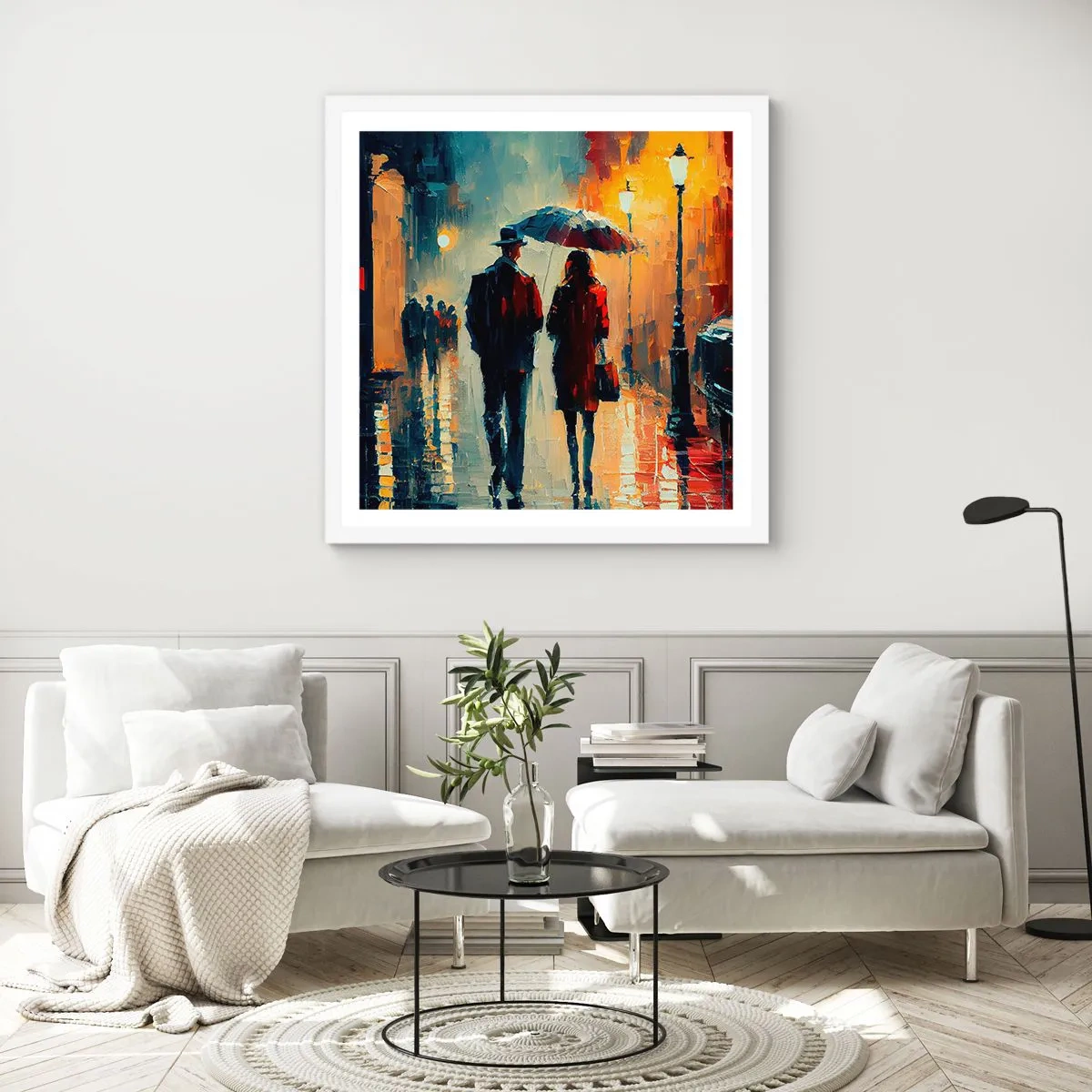 Poster in einem weißen Rahmen - Urbane Liebesgeschichte - 30x30 cm