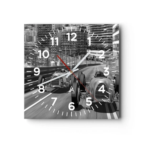 Wanduhr - Glasuhr - Vor langer Zeit in Monte Carlo - 40x40 cm