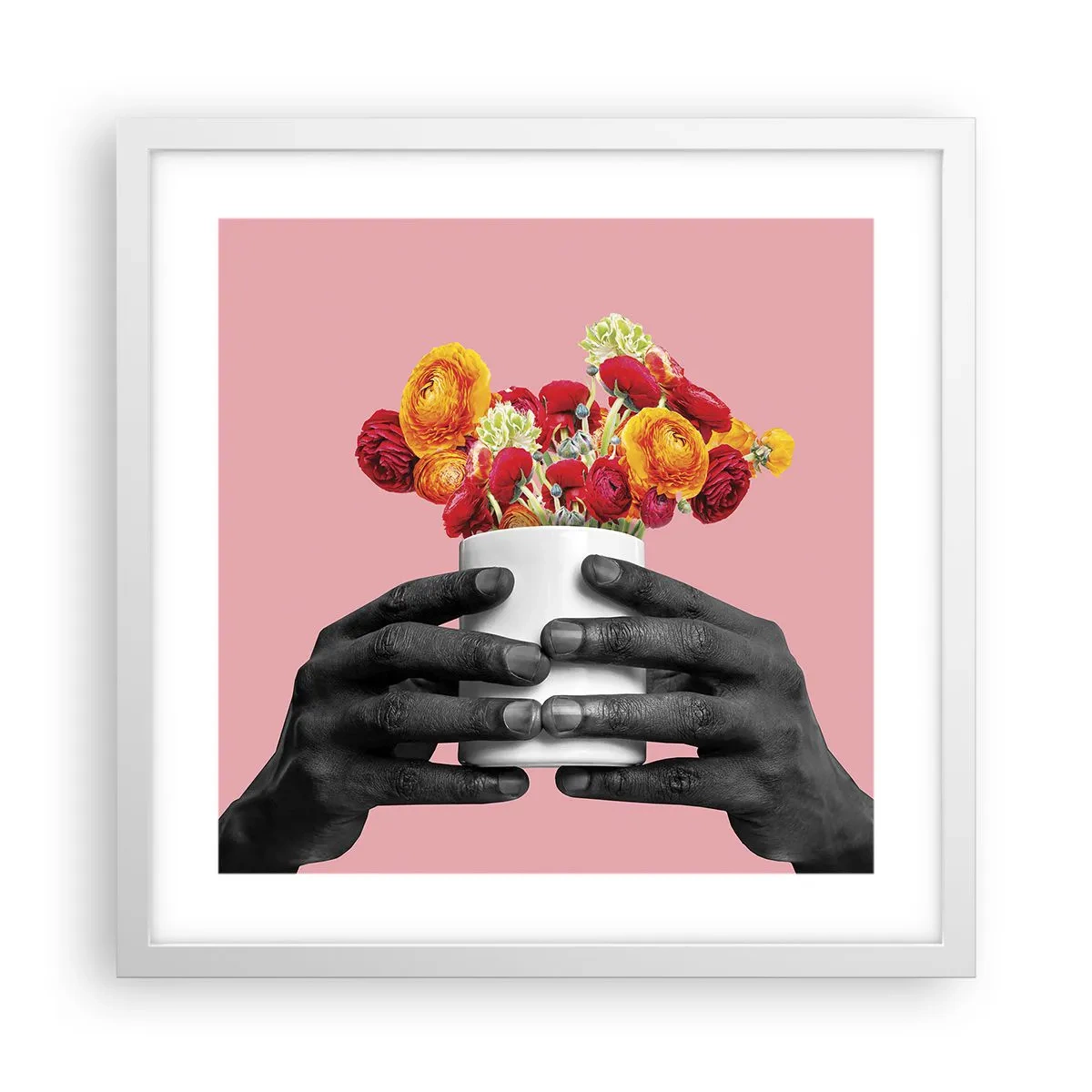 Poster in einem weißen Rahmen - Die Apotheose des Lebens - 40x40 cm