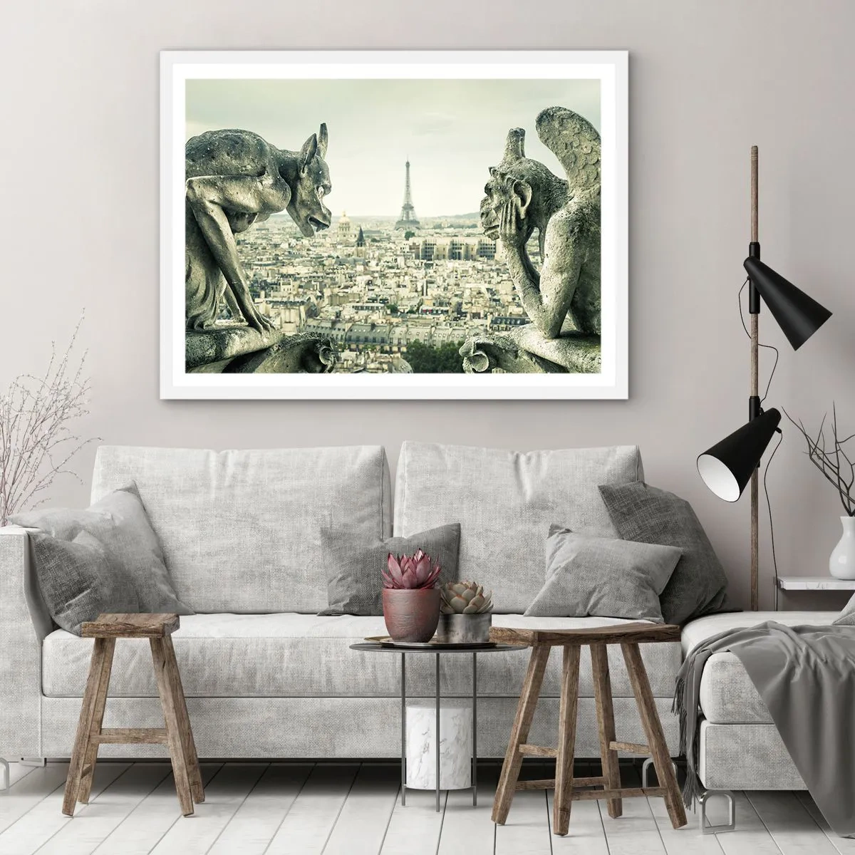 Poster in einem weißen Rahmen - Pariser Plaudern - 40x30 cm
