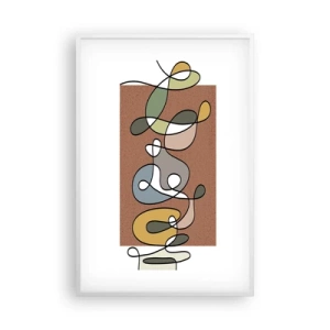 Poster in einem weißen Rahmen - Abstraktion, die ein Lächeln wert ist - 61x91 cm