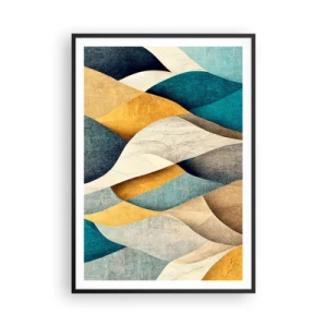 Poster in einem schwarzem Rahmen - Rhythmus und Welle - 70x100 cm