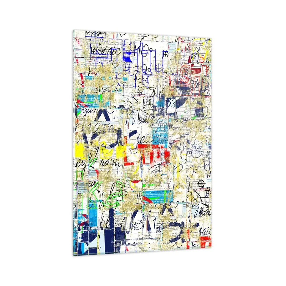 Glasbild - Bild auf glas - Abstrakte Graffiti mit bunten Inschriften und Mustern - 80x120cm - Es freut einfach die Augen - Moderne Wanddekoration für Wohnzimmer und Schlafzimmer ARTTOR