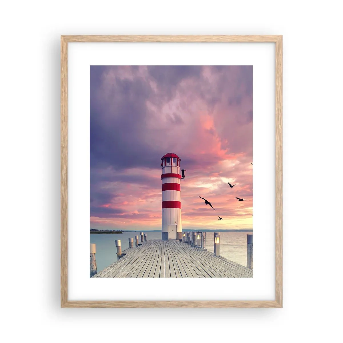 Poster in einem Rahmen aus heller Eiche - Es ist Zeit zum Hafen zu gehen - 40x50 cm