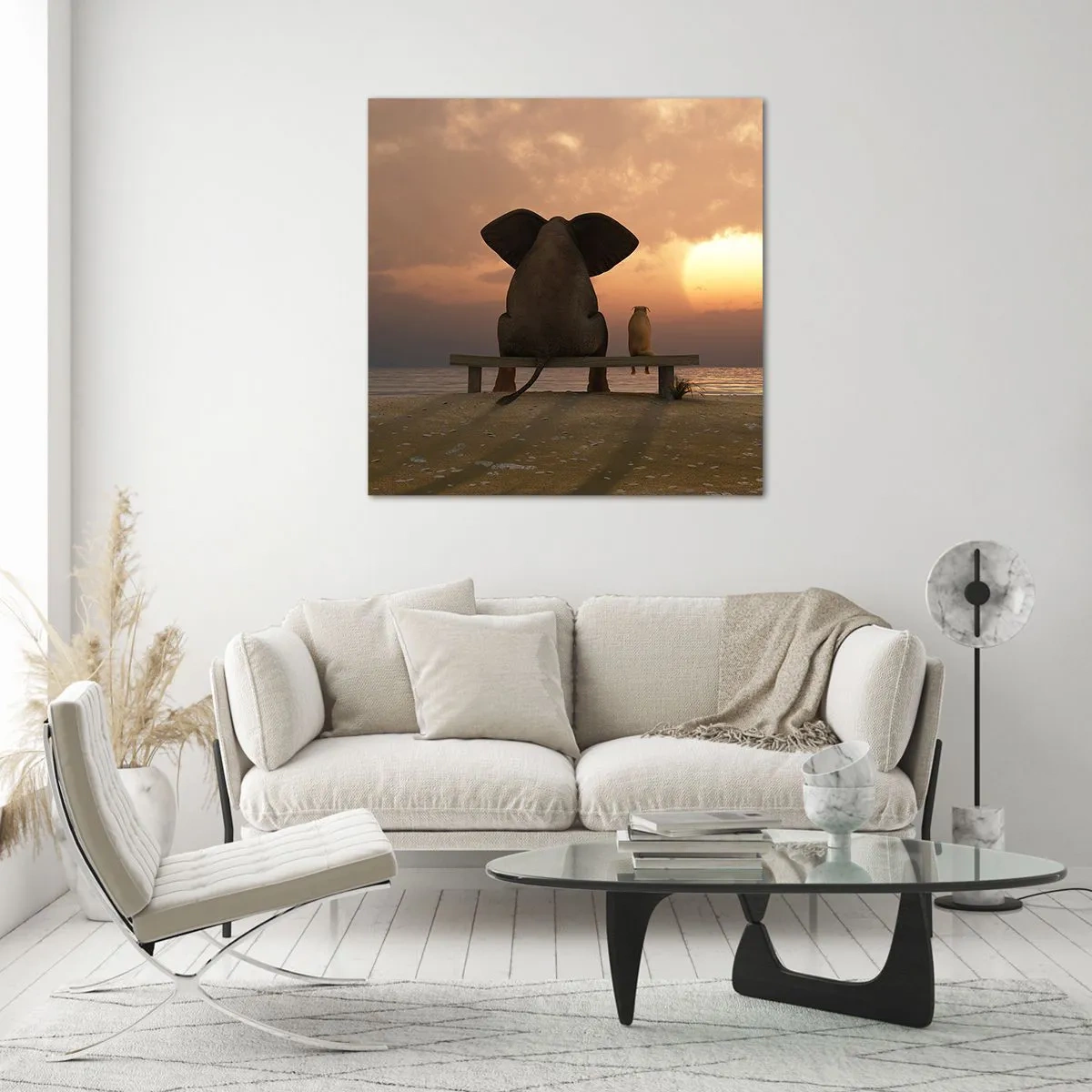 Glasbild - Bild auf glas - Es tut gut zusammen zu schweigen - 60x60 cm