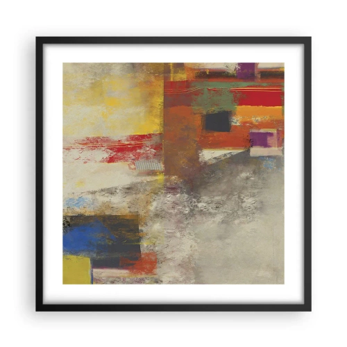 Poster in einem schwarzem Rahmen - Geometrie der Farben - 50x50 cm