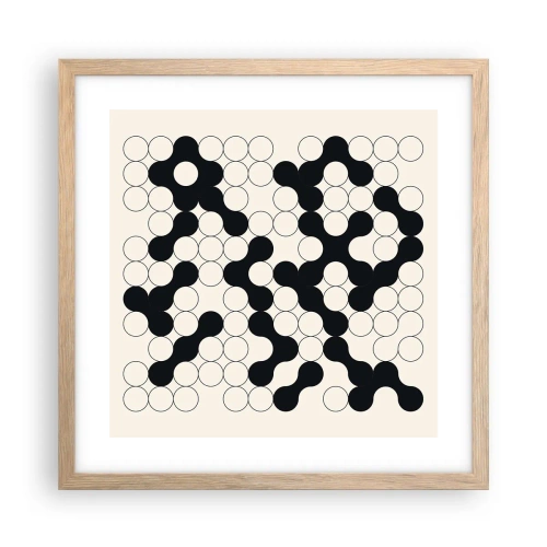 Poster in einem Rahmen aus heller Eiche - Chinesisches Spiel – Variation - 40x40 cm