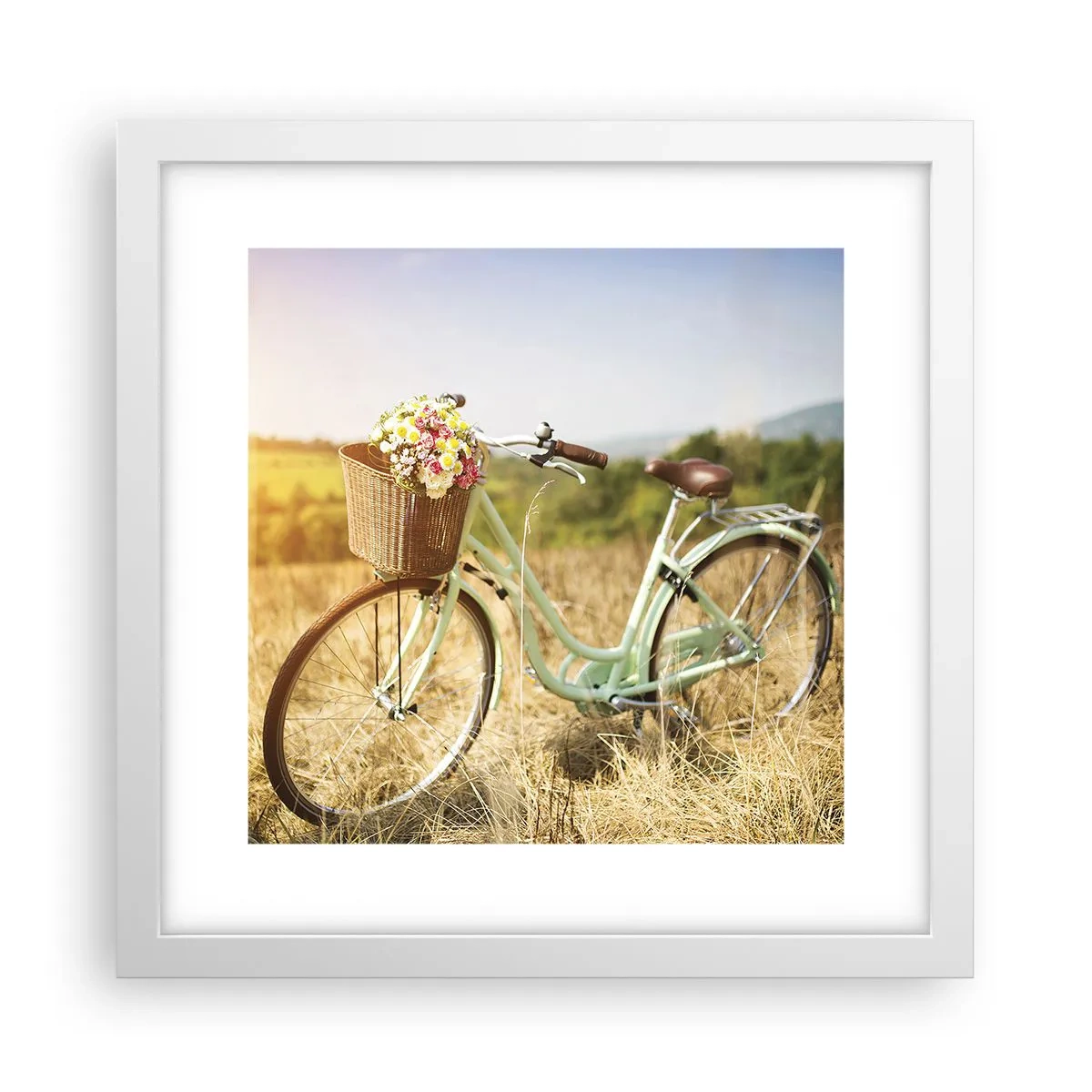 Poster in einem weißen Rahmen - Ich bleibe eine Weile hier - 30x30 cm