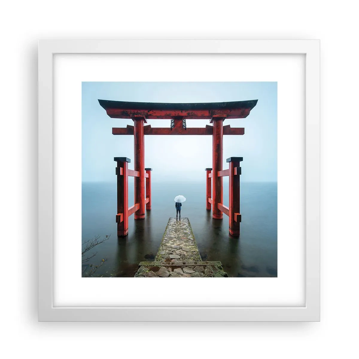 Poster in einem weißen Rahmen - Japanische Träumerei - 30x30 cm