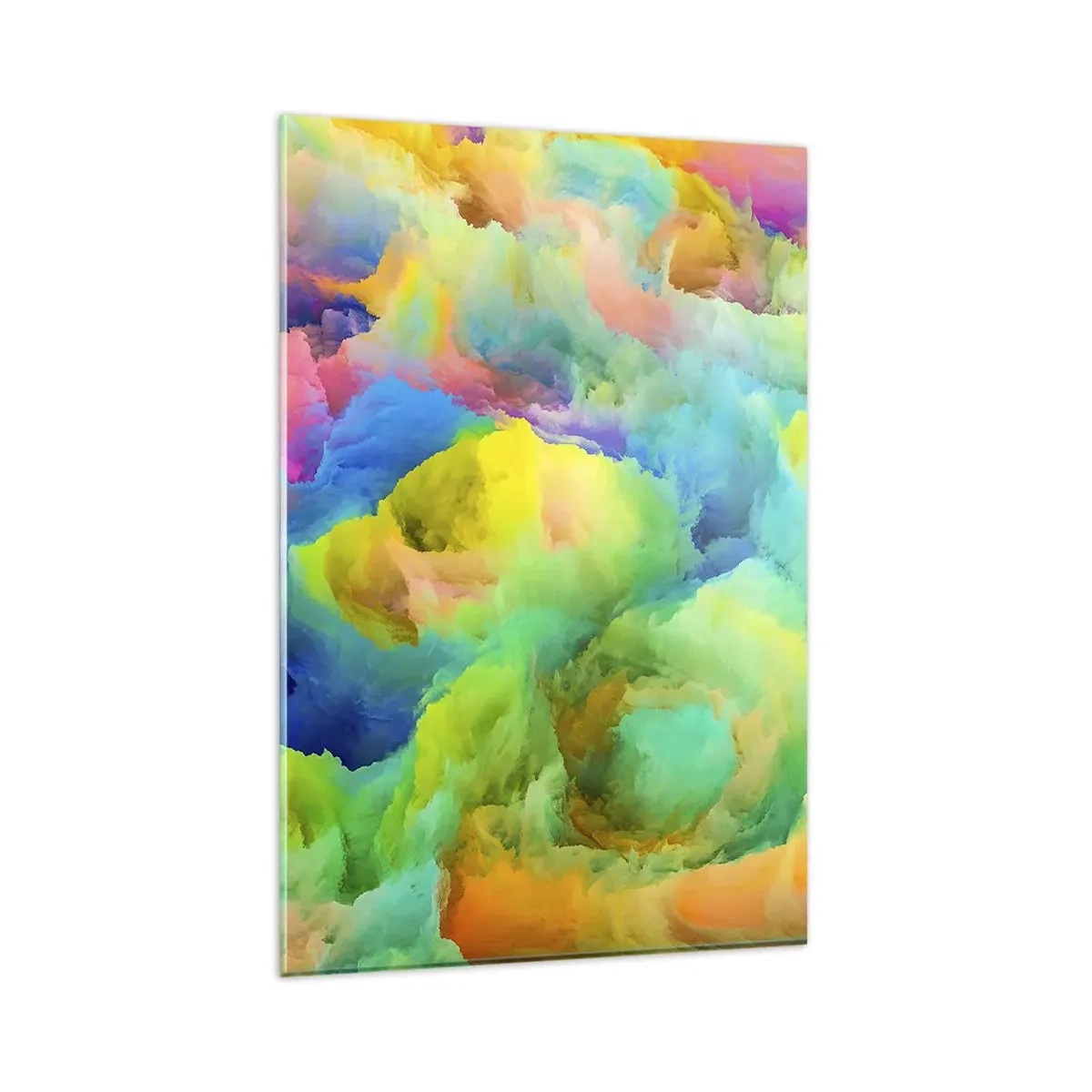 Glasbild - Bild auf glas - Abstrakte Komposition in Regenbogenfarben - 80x120cm - Regenbogen unten - Moderne Wanddekoration für Wohnzimmer und Schlafzimmer ARTTOR
