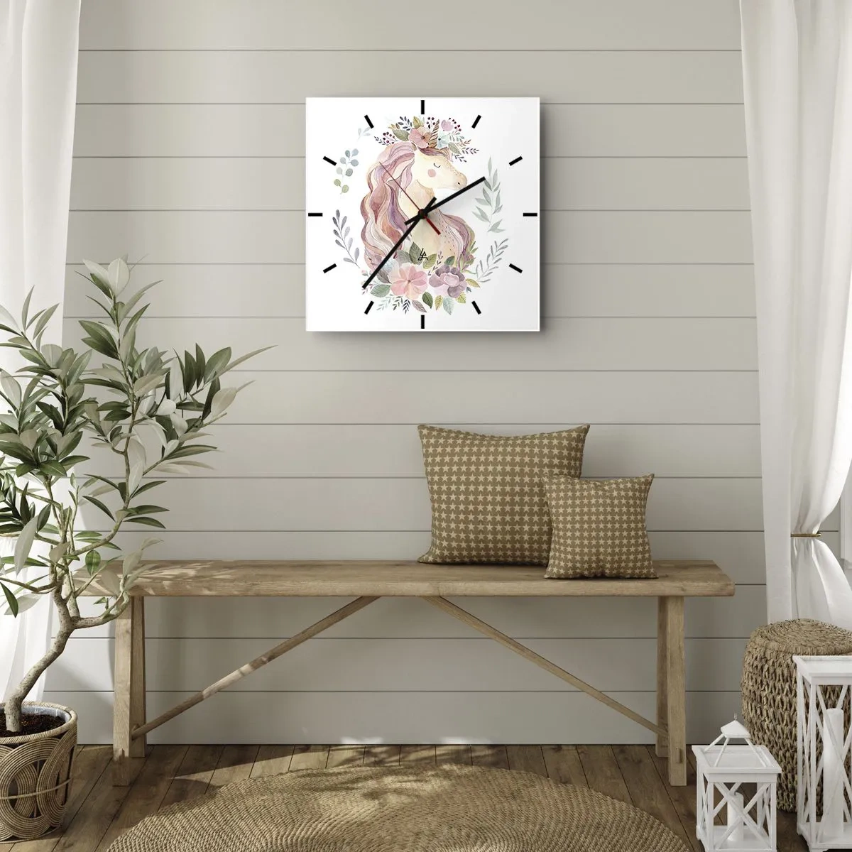 Wanduhr - Glasuhr - Eine Einladung in die Welt der Märchen - 30x30 cm