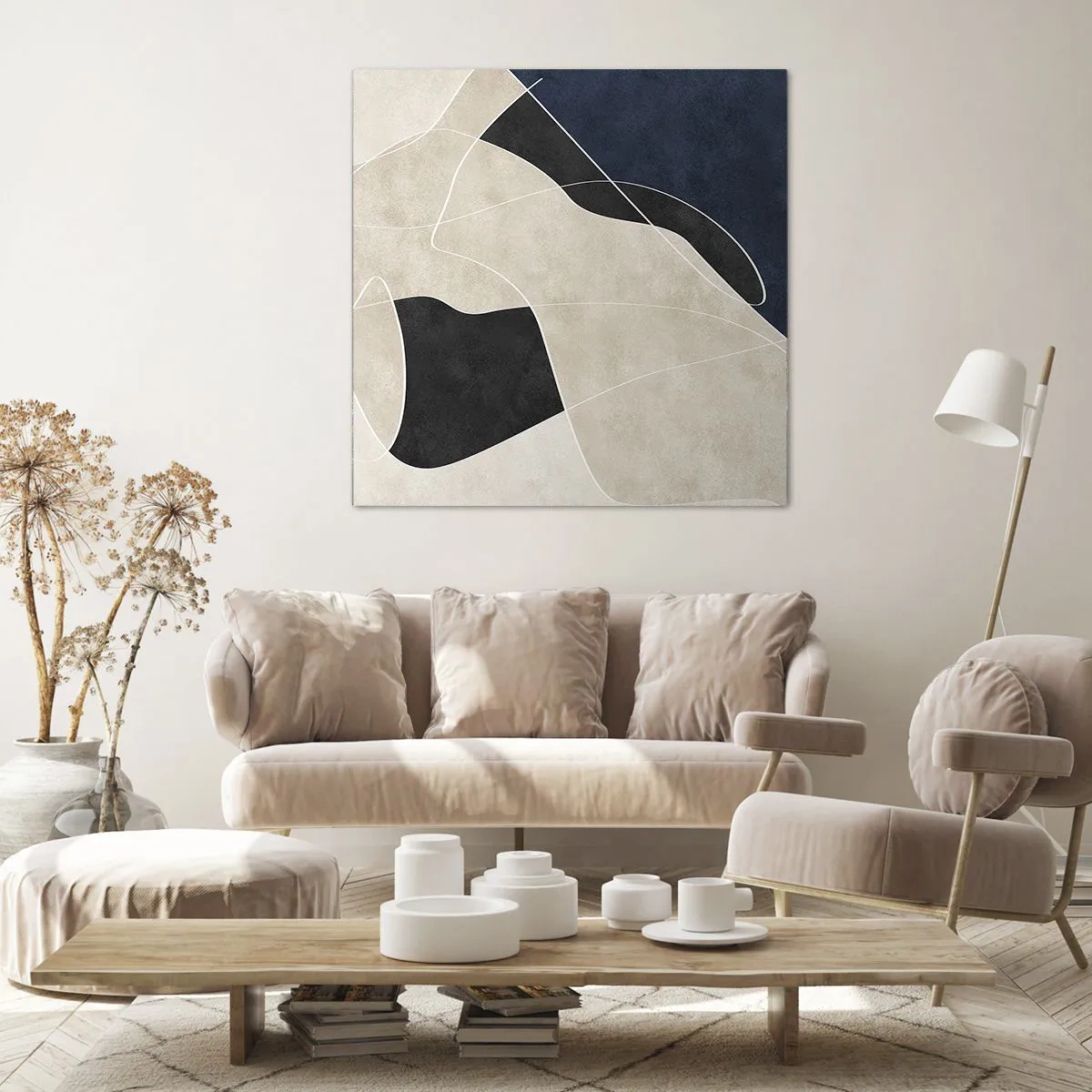 Bild auf Leinwand - Leinwandbild - Abstrakte Komposition – Farbkontrast - 40x40 cm