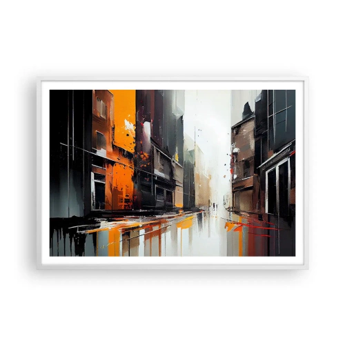 Poster in einem weißen Rahmen - Regnerischer Tag - 100x70 cm