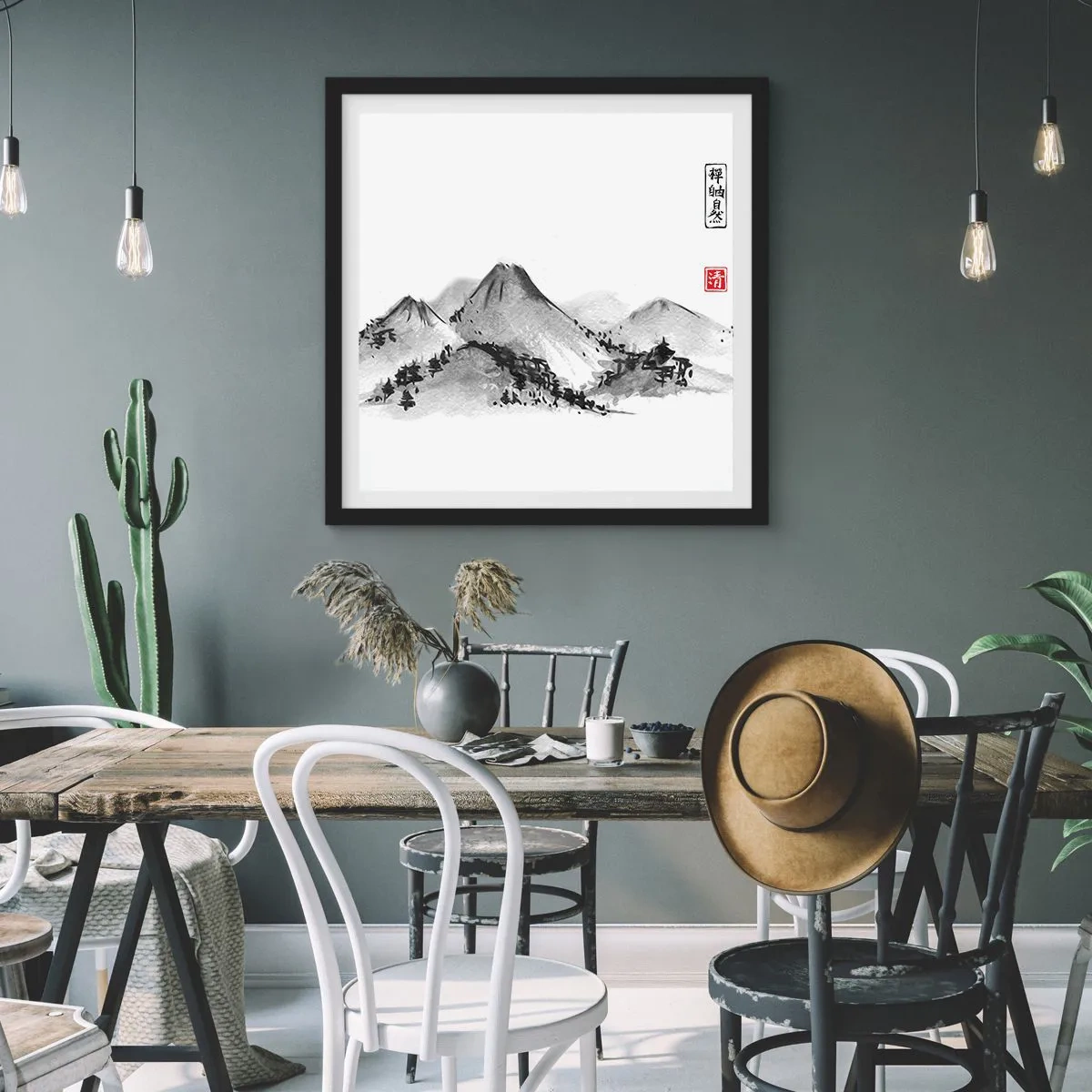 Poster in einem schwarzem Rahmen - Unendliche Fernen - 40x40 cm