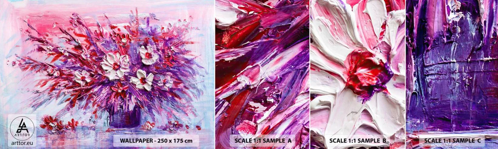 Fototapeten Muster Selbstklebend Deluxe Sticker - Unschuld und Leidenschaft - Blumen, Blumenstrauß, Garten - 100x30 cm