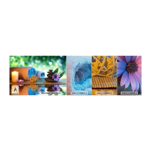 Fototapeten Muster Premium Canvas - Zeit für den Körper - Spa, Kerze, Kultur Japan - 100x30 cm