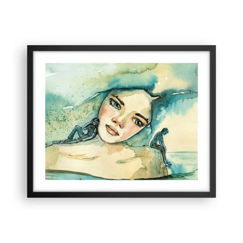 Poster in einem schwarzem Rahmen - Bin ich blau? - 50x40 cm