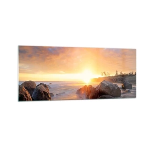 Glasbild - Bild auf glas - Leuchtende Brise des Abends - 100x40 cm