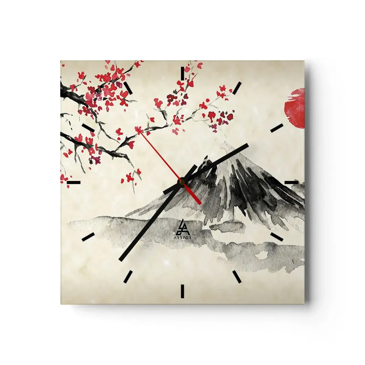 Wanduhr - Glasuhr - Liebe Japan - 40x40 cm