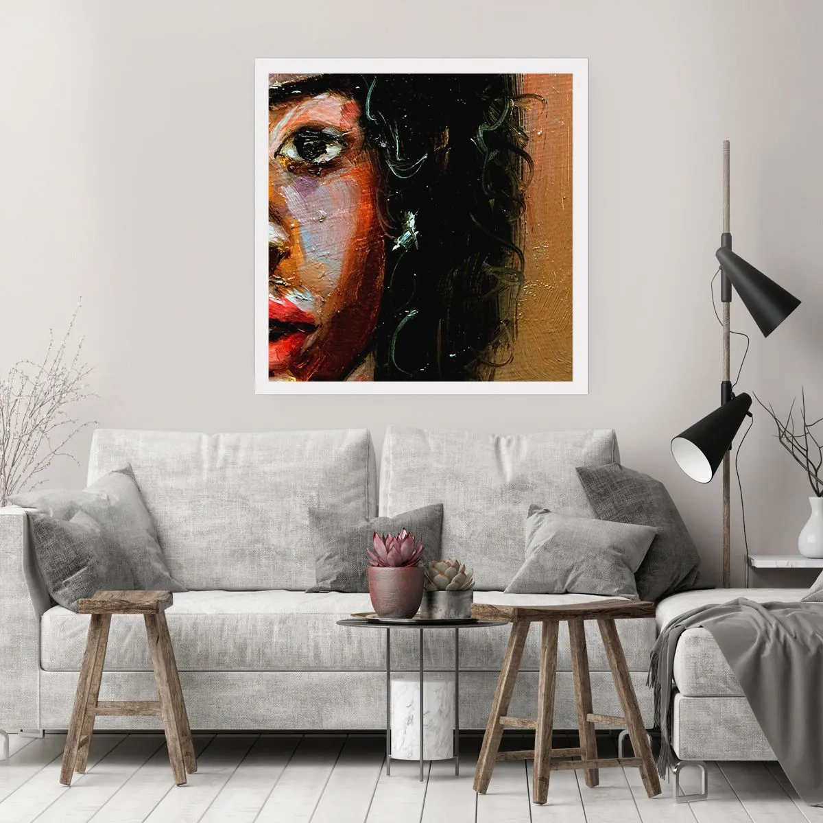 Poster - Schwarz und Glanz - 60x60 cm