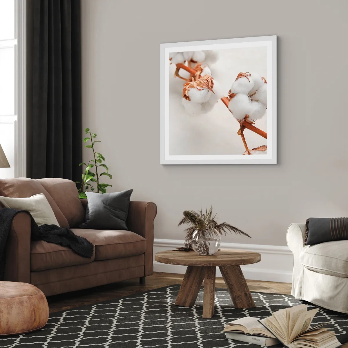 Poster in einem weißen Rahmen - Nur umarmen - 50x50 cm