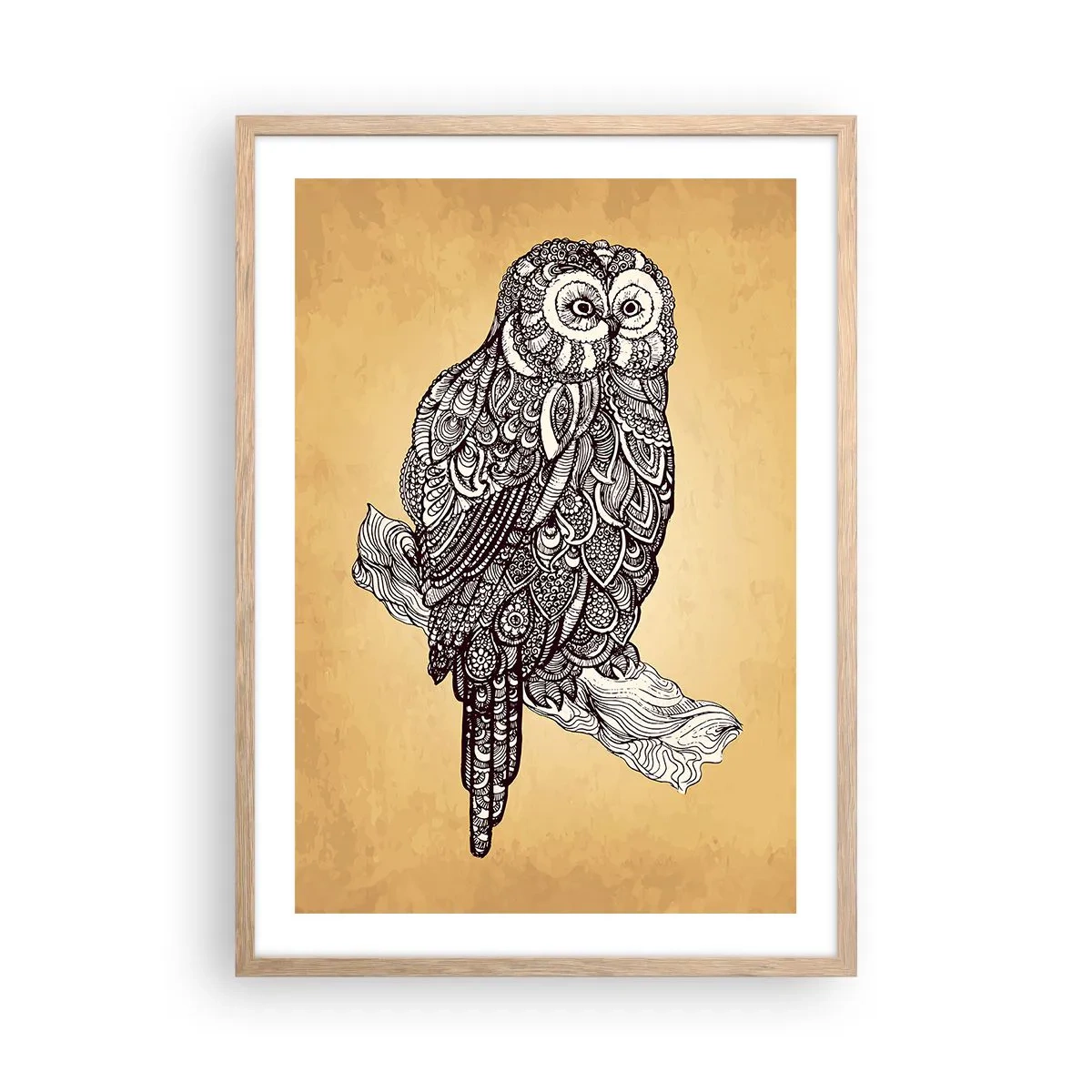 Poster in einem Rahmen aus heller Eiche - Kunstvolle Ornamente der Weisheit - 50x70 cm