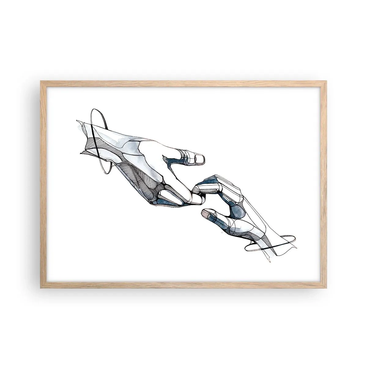 Poster in einem Rahmen aus heller Eiche - Eine gute Geste - 70x50 cm