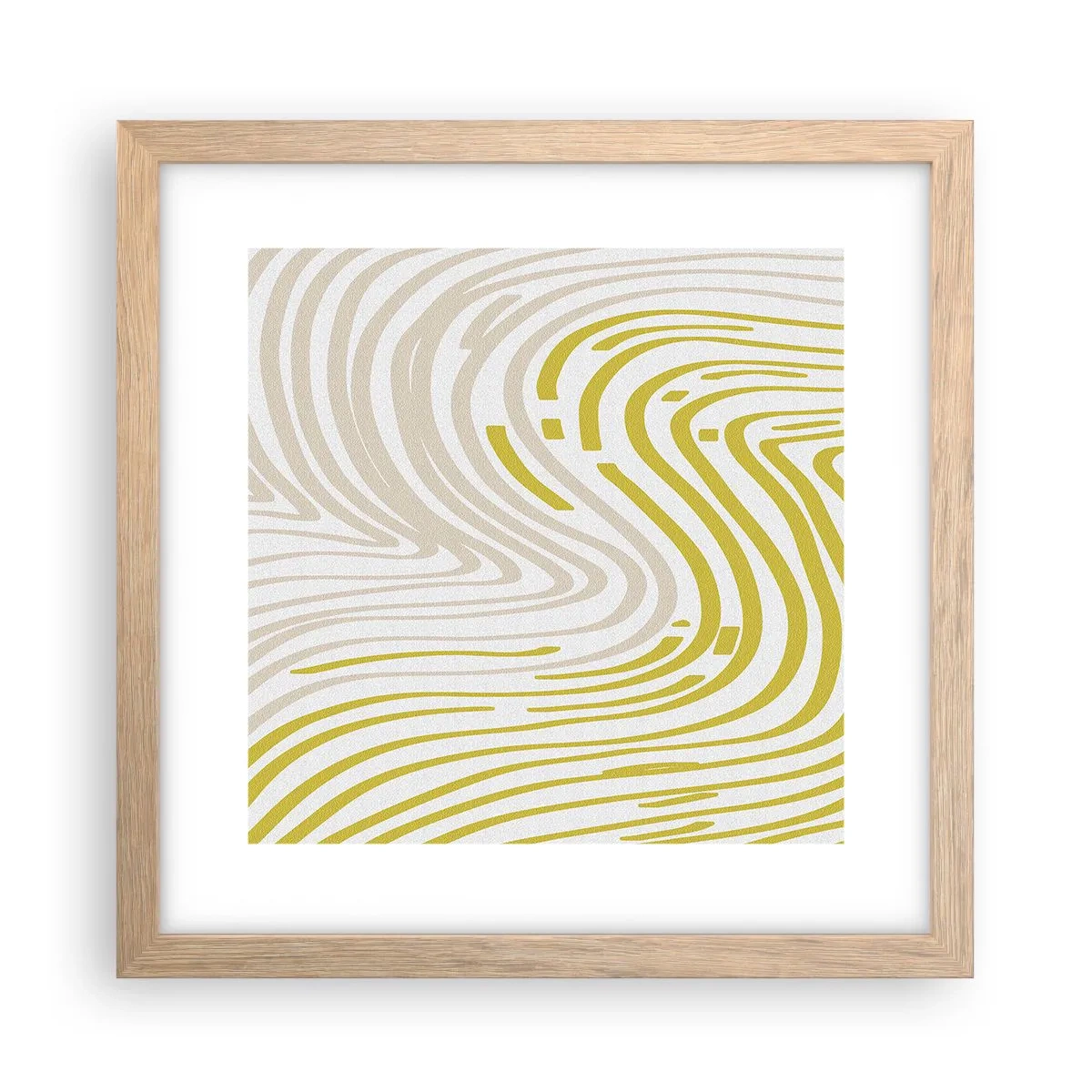 Poster in einem Rahmen aus heller Eiche - Komposition mit sanfter Biegung - 30x30 cm