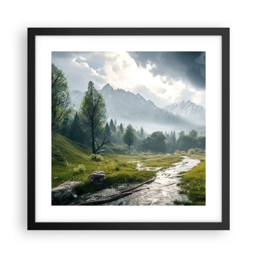 Poster in einem schwarzem Rahmen - Hin und zurück - 40x40 cm