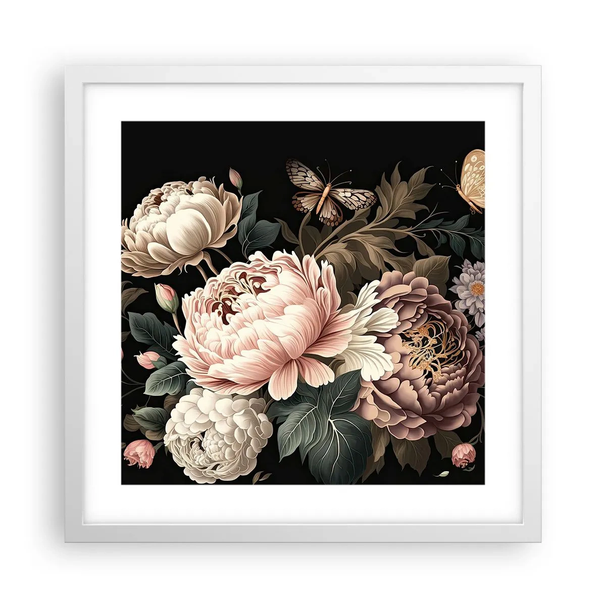 Poster in einem weißen Rahmen - Im Barockstil - 40x40 cm