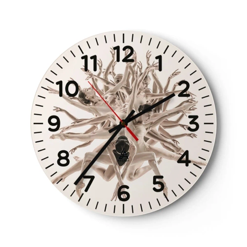 Wanduhr - Glasuhr - Aufblühen im Tanz - 30x30 cm