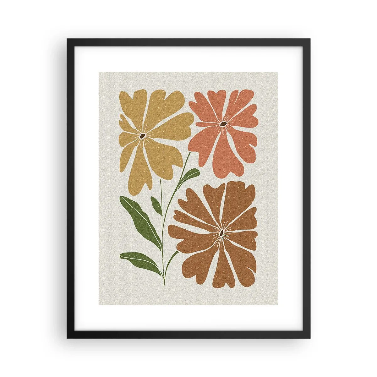 Poster in einem schwarzem Rahmen - Natur und Geometrie - 40x50 cm