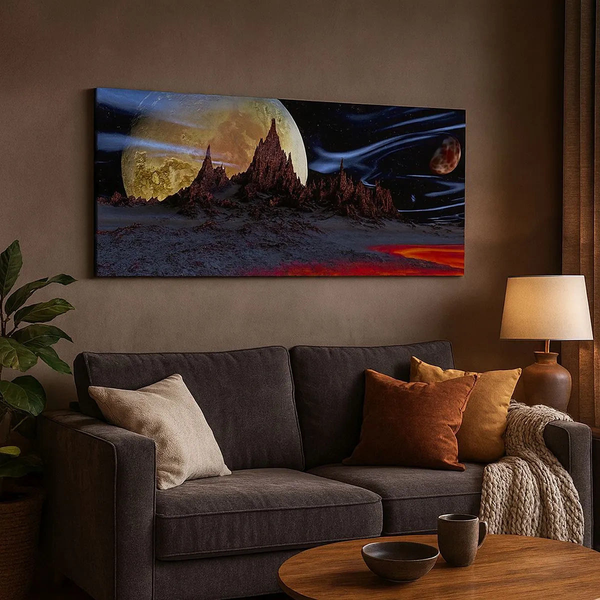 Bild auf Leinwand - Leinwandbild - Unbekannte Welt - 100x40 cm