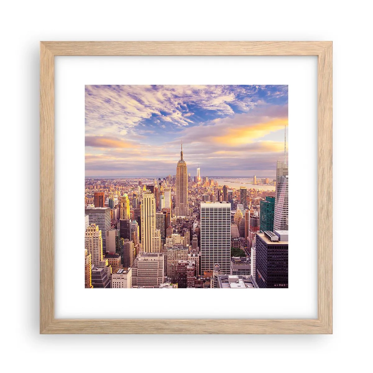 Poster in einem Rahmen aus heller Eiche - Nur nach den Wolken greifen - 30x30 cm